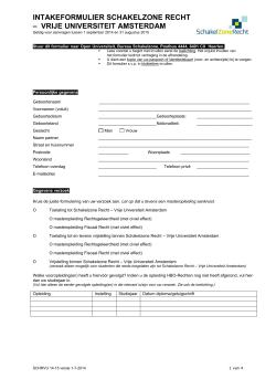 intakeformulier schakelzone recht – vrije universiteit amsterdam