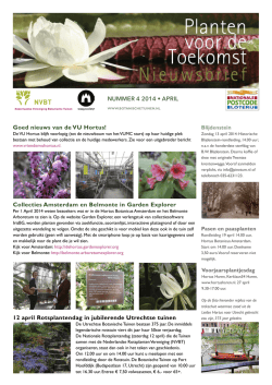 Goed nieuws van de VU Hortus!
