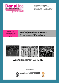 Wedstrijdreglement Disco / Streetdance / Showdance