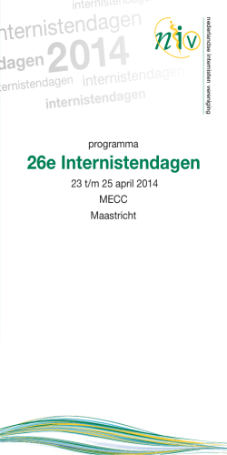 programma 23 t/m 25 april 2014 MECC Maastricht