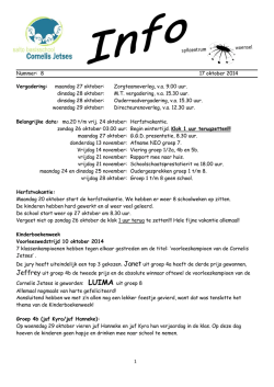 info 8... 17 oktober 2014 - Saltoschool Cornelis Jetses