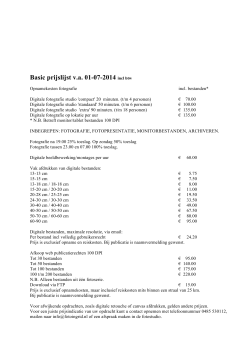 Basic prijslijst v.a. 01-07-2014 incl btw