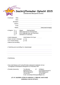 Inschrijfformulier Optocht 2015