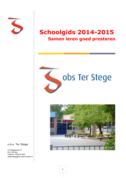 Schoolgids OBS Ter Stege 2014-2015
