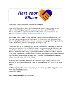 Beste leden, ouders, sponsoren, vrienden van KV Nijnsel, Misschien