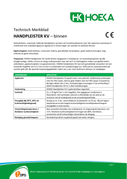 HANDPLEISTER KV &ndash; binnen