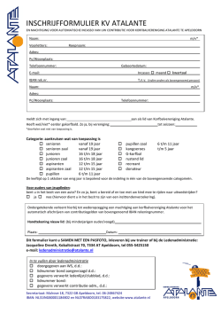 INSCHRIJFFORMULIER KV ATALANTE
