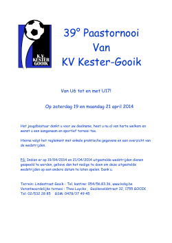 39° Paastornooi Van KV Kester