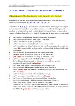 Transcriptie van Marokkaanse klanken naar Nederlandse letters
