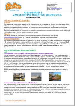 Nieuwsbrief 5 - Juli / Augustus