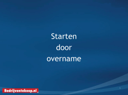 Starten door overname