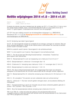Notitie wijzigingen 2014 v1.0 – 2014 v1.01
