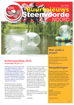 Buurtnieuws 2014 juni - Bewonersorganisatie Steenvoorde Noord