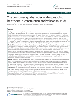 The consumer quality index anthroposophic