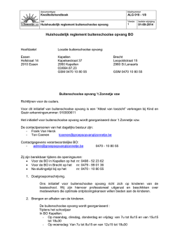 Huishoudelijk reglement buitenschoolse opvang BO