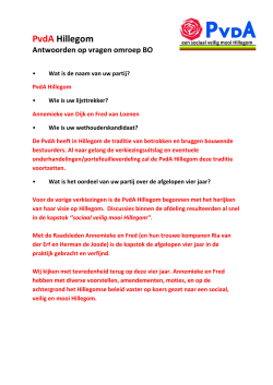 PvdA Hillegom antwoorden op vragen BO