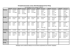 Groepslessenrooster zomer 2014 Bewegingscentrum Norg
