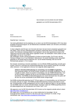 Brief inschrijving scholen voor Nk schoolschaak BO algemeen