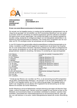 Bijlage 2 Stand van zaken oprichting BO Akkerbouw bestuur okt 2014