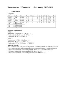 Jaarverslag 2013-2014 - Damesvoetbal Zonhoven