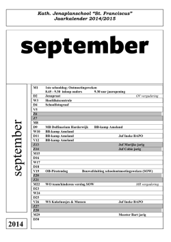 Jaarkalender - RKBS St. Franciscus