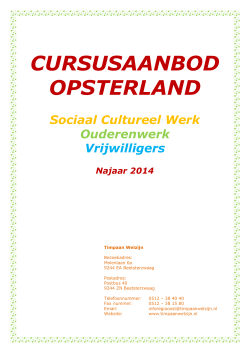 Cursusaanbod Opsterland najaar 2014 ws