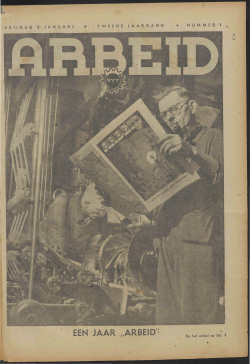 Arbeid (1942) nr. 1 - Vakbeweging in de oorlog
