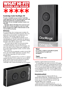 Cambridge Audio DacMagic XS Ontwerp Geluidskwaliteit