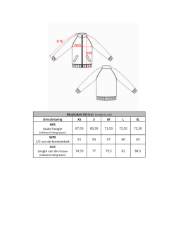 Maattabel IJD-trui (maten in cm) Omschrijving XS S M L XL H05