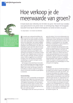 Hoe verkoop je de meerwaarde van groen?