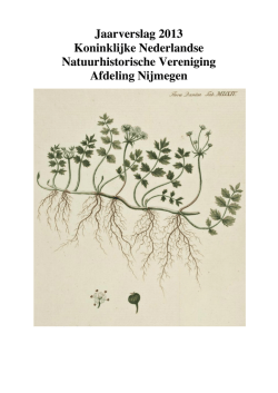 Jaarverslag 2013 Koninklijke Nederlandse Natuurhistorische