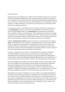 Brief aan de heer Konst/ Statenleden Provincie Fryslân