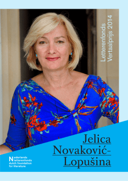 Jelica Novaković-Lopu&scaron;ina - Nederlands Letterenfonds