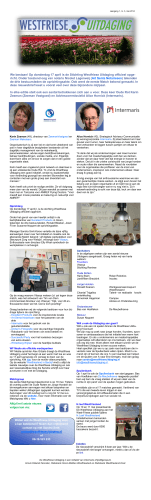 WFU Nieuwsbrief 2014 3 - De Westfriese Uitdaging