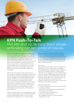 Datasheet KPN Push-To-Talk