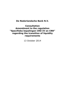 De Nederlandsche Bank N.V. Consultation Amendment to the