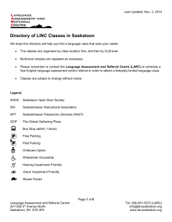 Directory of LINC Classes in Saskatoon
