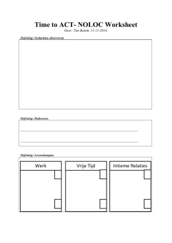 Time to ACT- NOLOC Worksheet