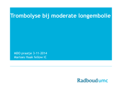 03/11/2014 Trombolyse bij niet massale longembolie
