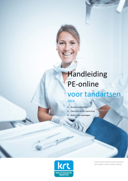 Handleiding PE-online voor tandartsen