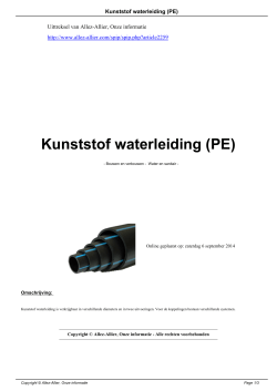 Kunststof waterleiding (PE) - Allez