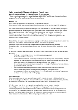 Tekst spreekrecht Mies van der Loo en Paul de
