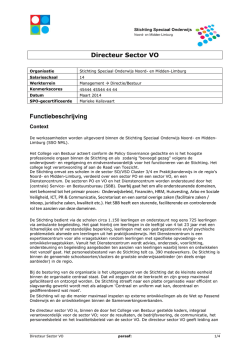 Directeur Sector VO Functiebeschrijving