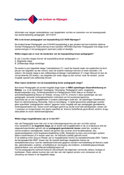 Informatie over stages /werkplekleren voor begeleiders vo/mbo en
