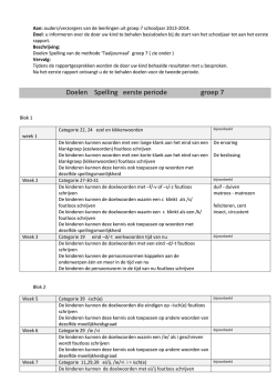 Doelen Spelling eerste periode groep 7