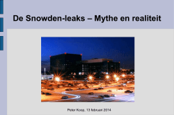 De Snowden-leaks – Mythe en realiteit