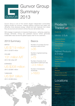 Gunvor Group Summary 2013