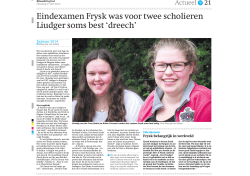 Eindexamen Frysk was voor twee scholieren Liudger