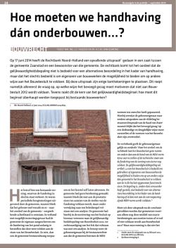 Hoe moeten we handhaving d&aacute;n onderbouwen&hellip;?
