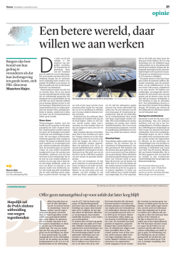 Een betere wereld, daar willen we aan werken